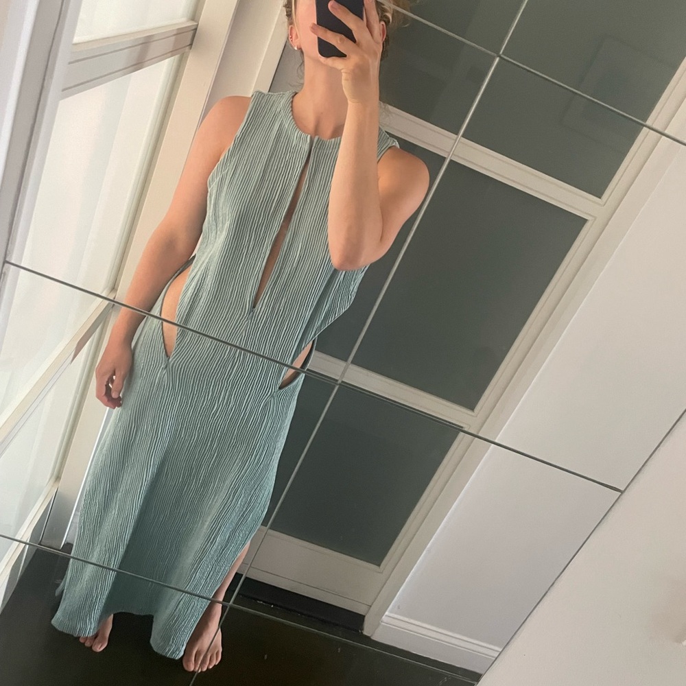 *SOLD* Eckhaus Latta Slice Dress in Blue/Green